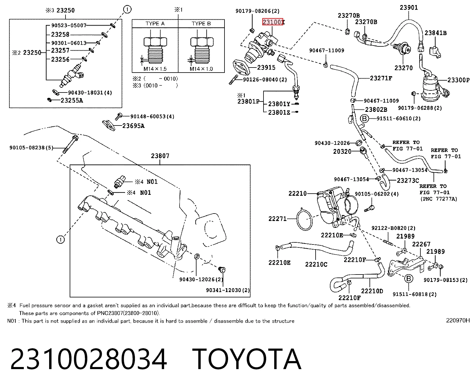 2310028034 Toyota Bomba de combustível de pressão alta
