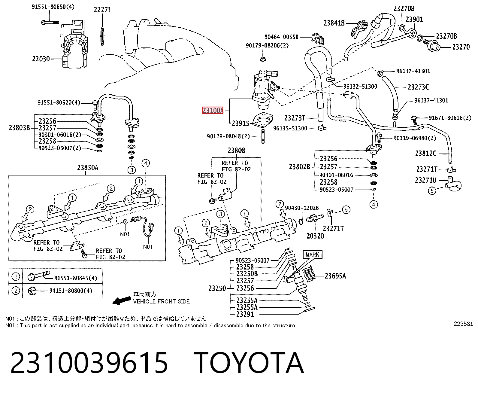 2310039615 Toyota Bomba de combustível de pressão alta