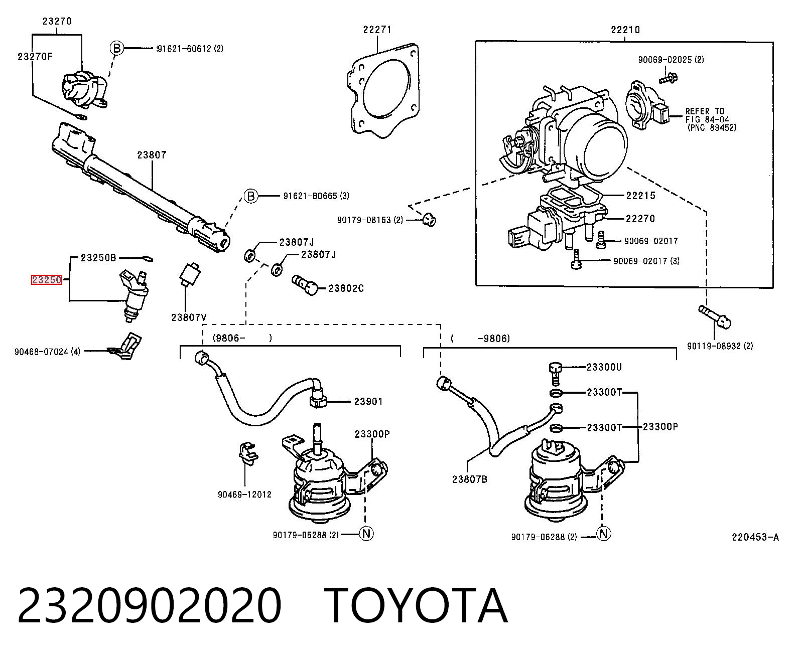 2320902020 Toyota Injetor de injeção de combustível