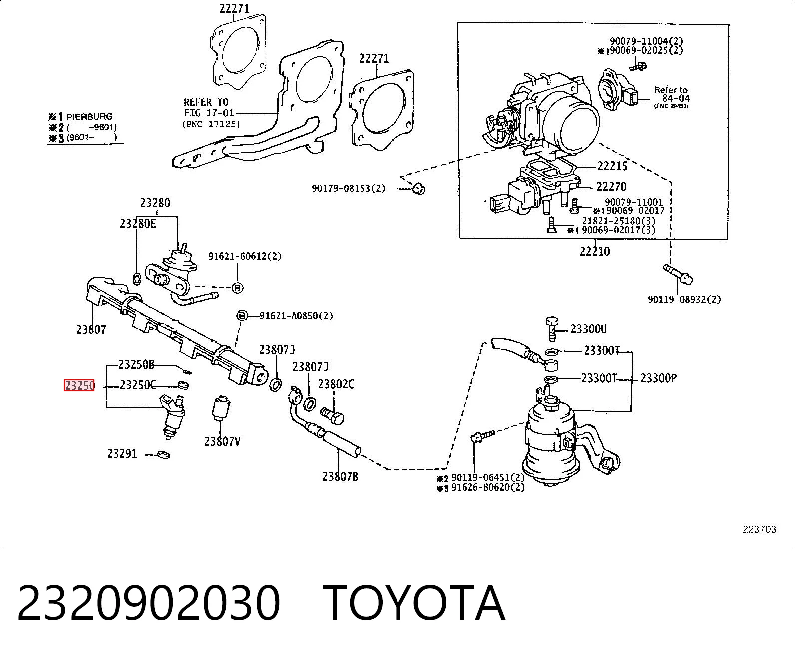 2320902030 Toyota Injetor de injeção de combustível