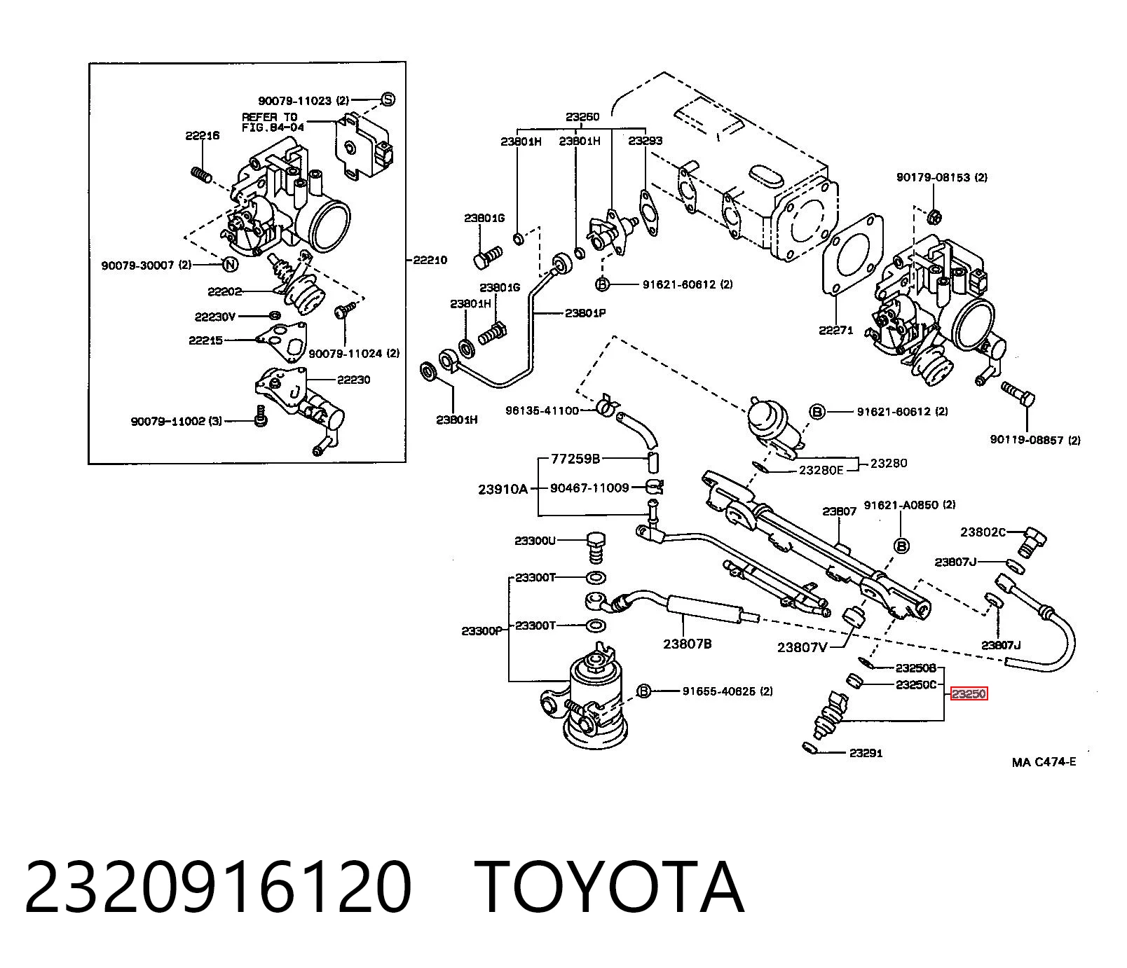 Injetor de injeção de combustível para Toyota Corolla  E9