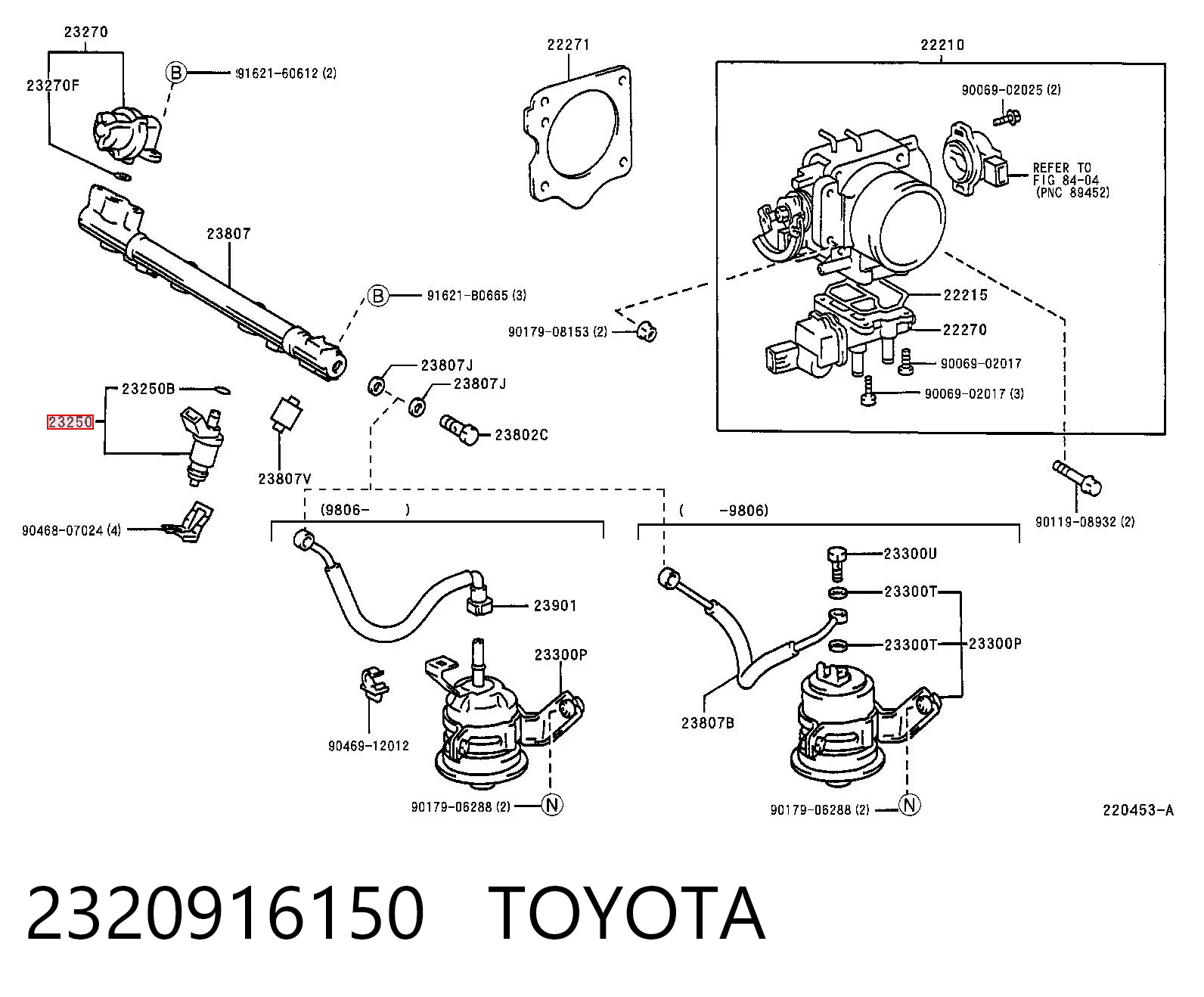 2320916150 Toyota Injetor de injeção de combustível