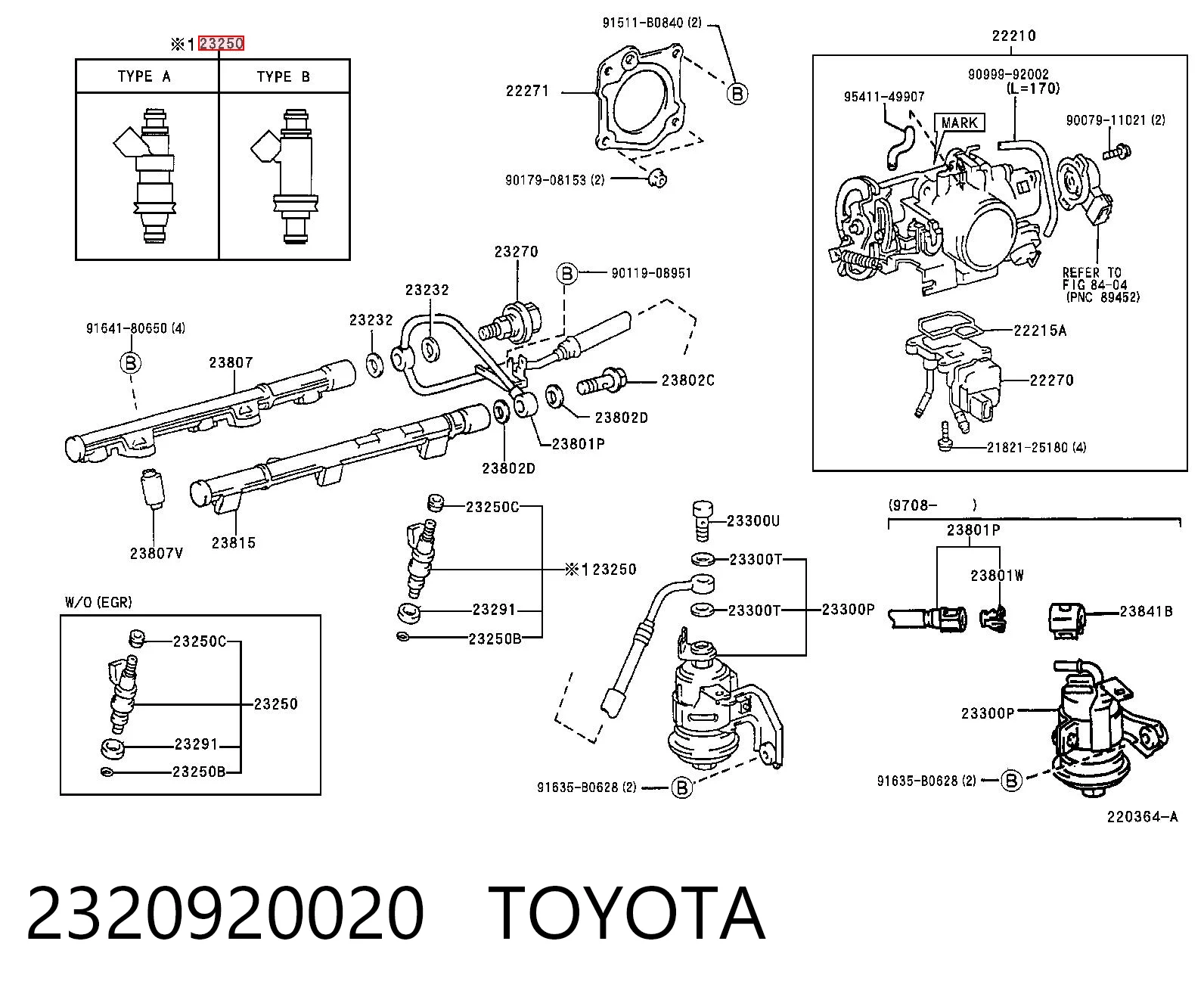 2320920020 Toyota Injetor de injeção de combustível