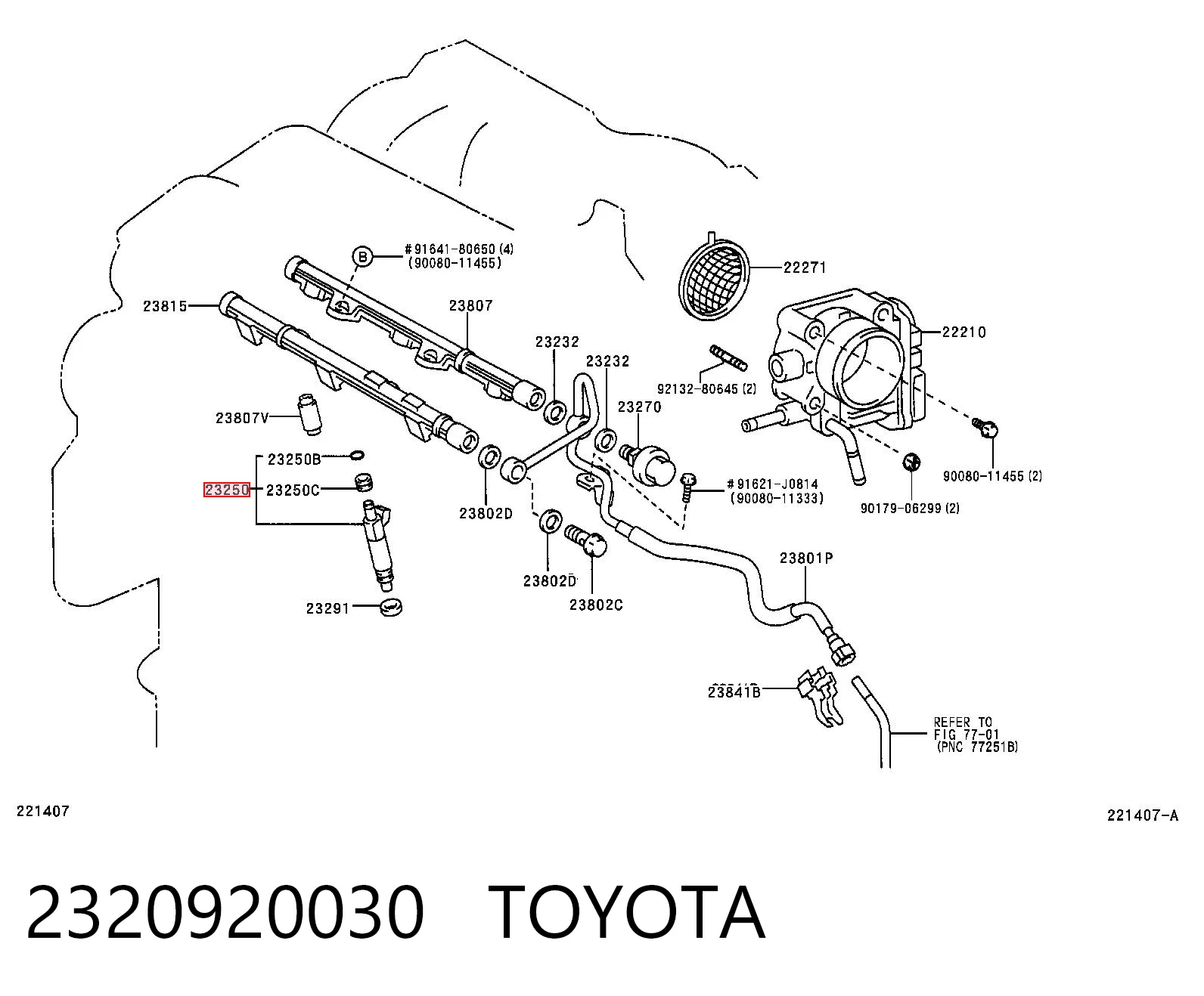 2320920030 Toyota Injetor de injeção de combustível