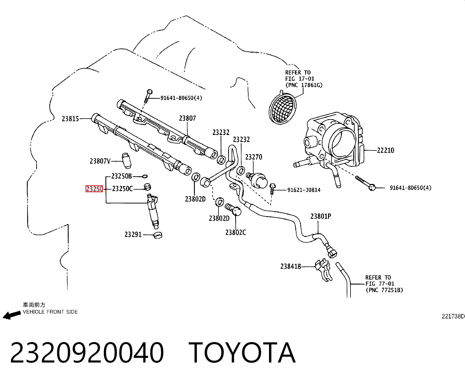 2320920040 Toyota Injetor de injeção de combustível