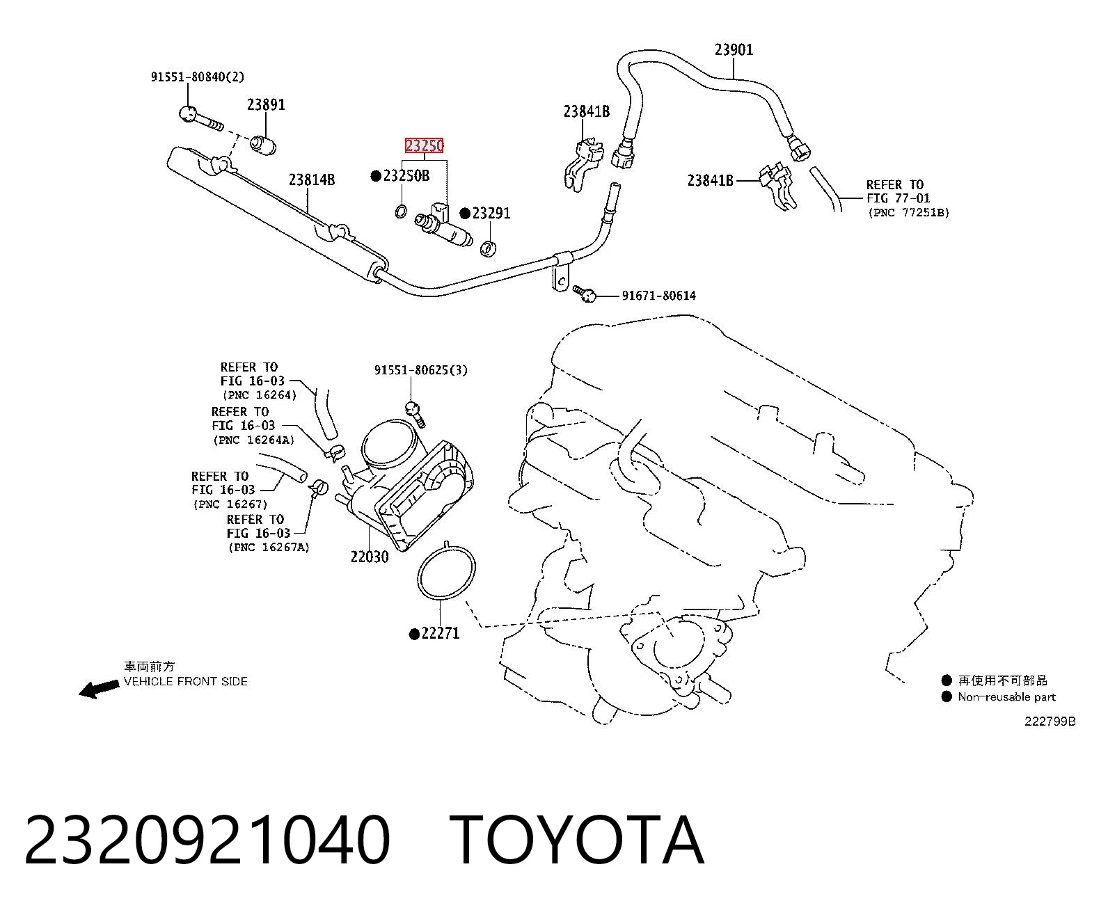 2320921040 Toyota Injetor de injeção de combustível