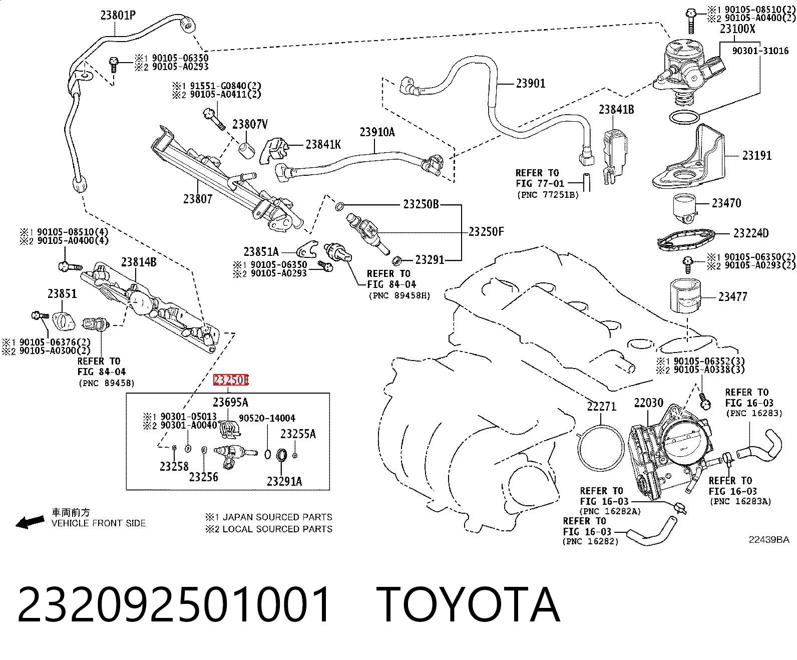 232092501001 Toyota Injetor de injeção de combustível