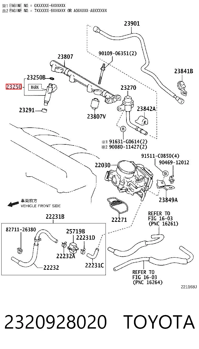 2320928020 Toyota Injetor de injeção de combustível