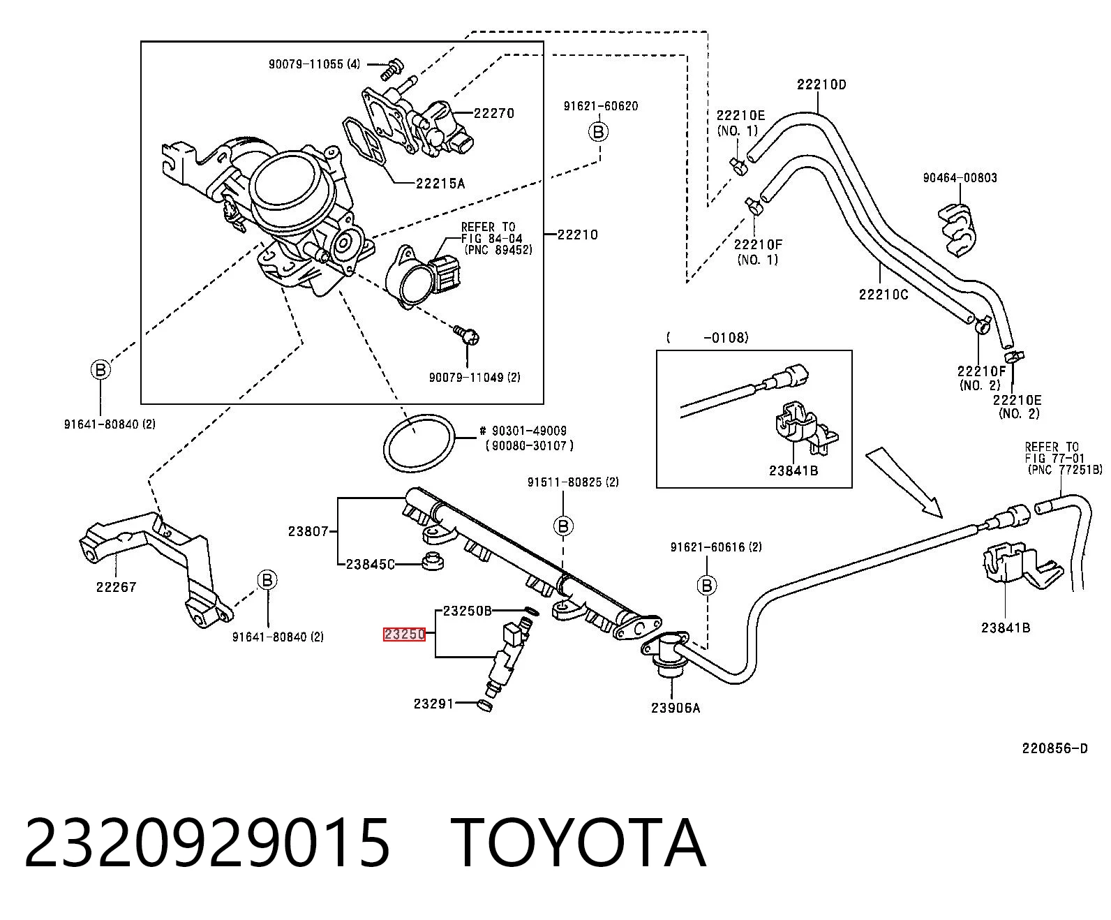 2320929015 Toyota Injetor de injeção de combustível