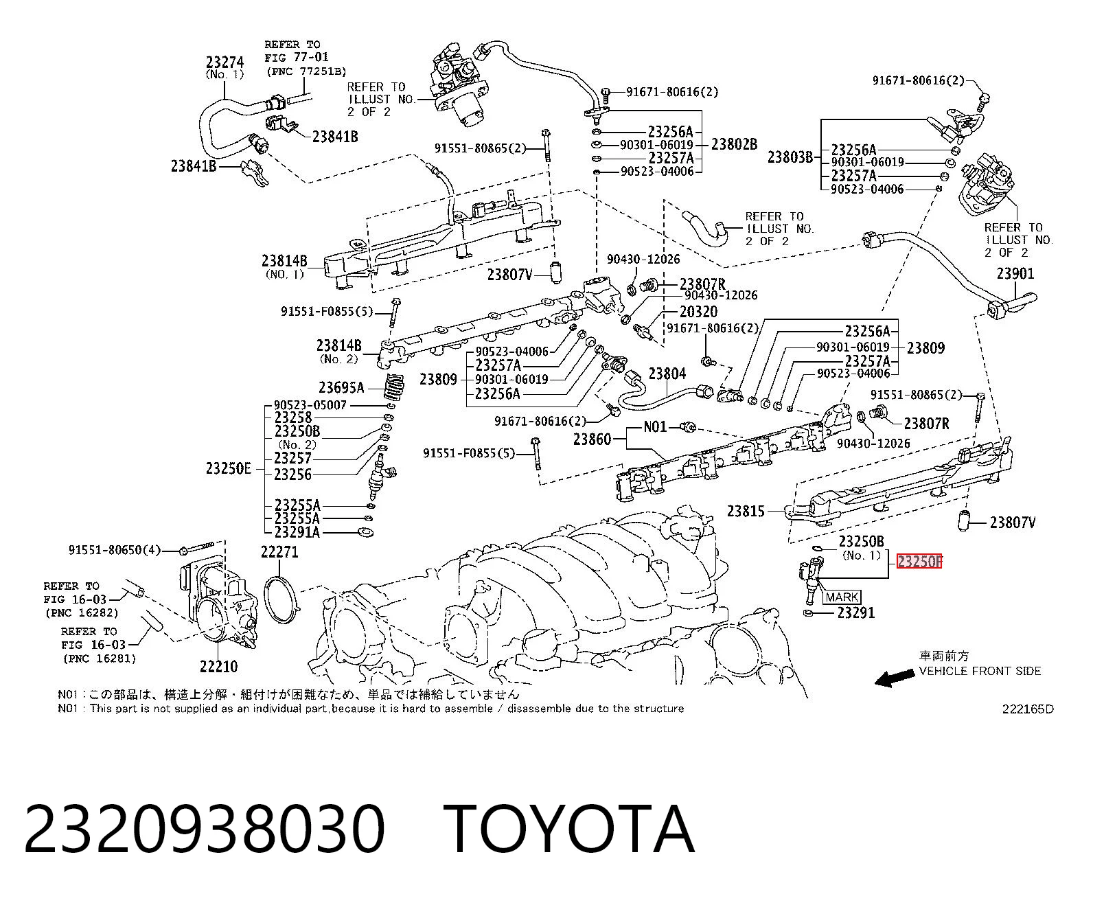 Injetor de injeção de combustível para Lexus LS 460/460L USF4