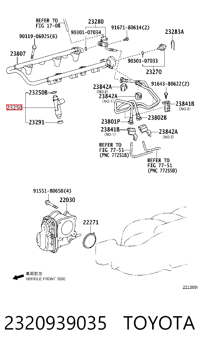 2320939035 Toyota Injetor de injeção de combustível