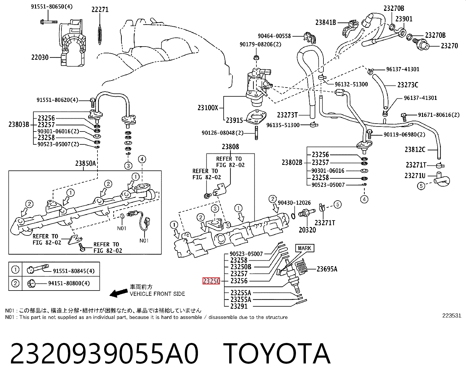 2320939055A0 Toyota Injetor de injeção de combustível