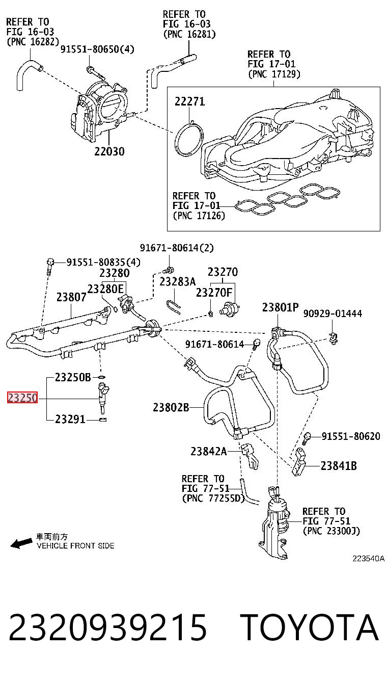 2320939215 Toyota Injetor de injeção de combustível