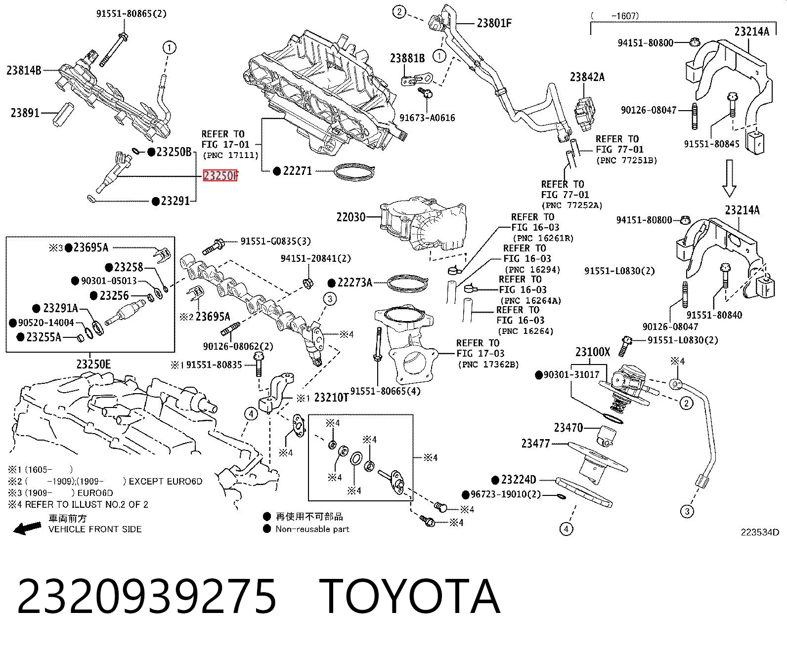 2320939275 Toyota Injetor de injeção de combustível