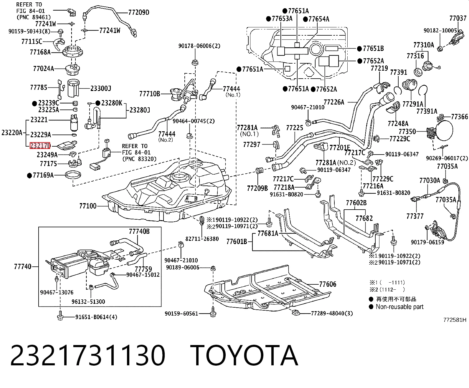 Filtro de combustível Toyota 2321731130 preço, a partir de 11,24 USD