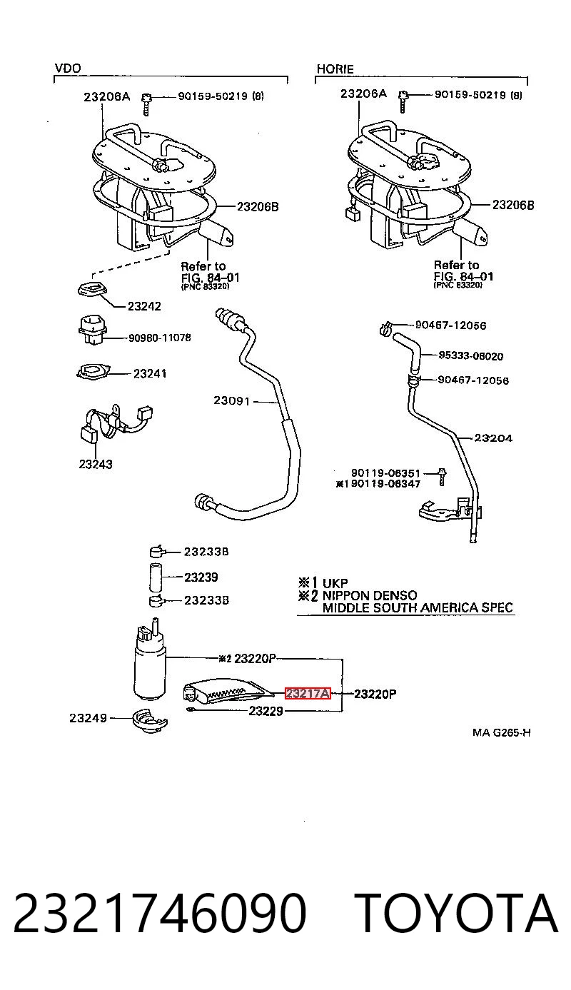 2321746090 Toyota Filtro de malha de bomba de gasolina
