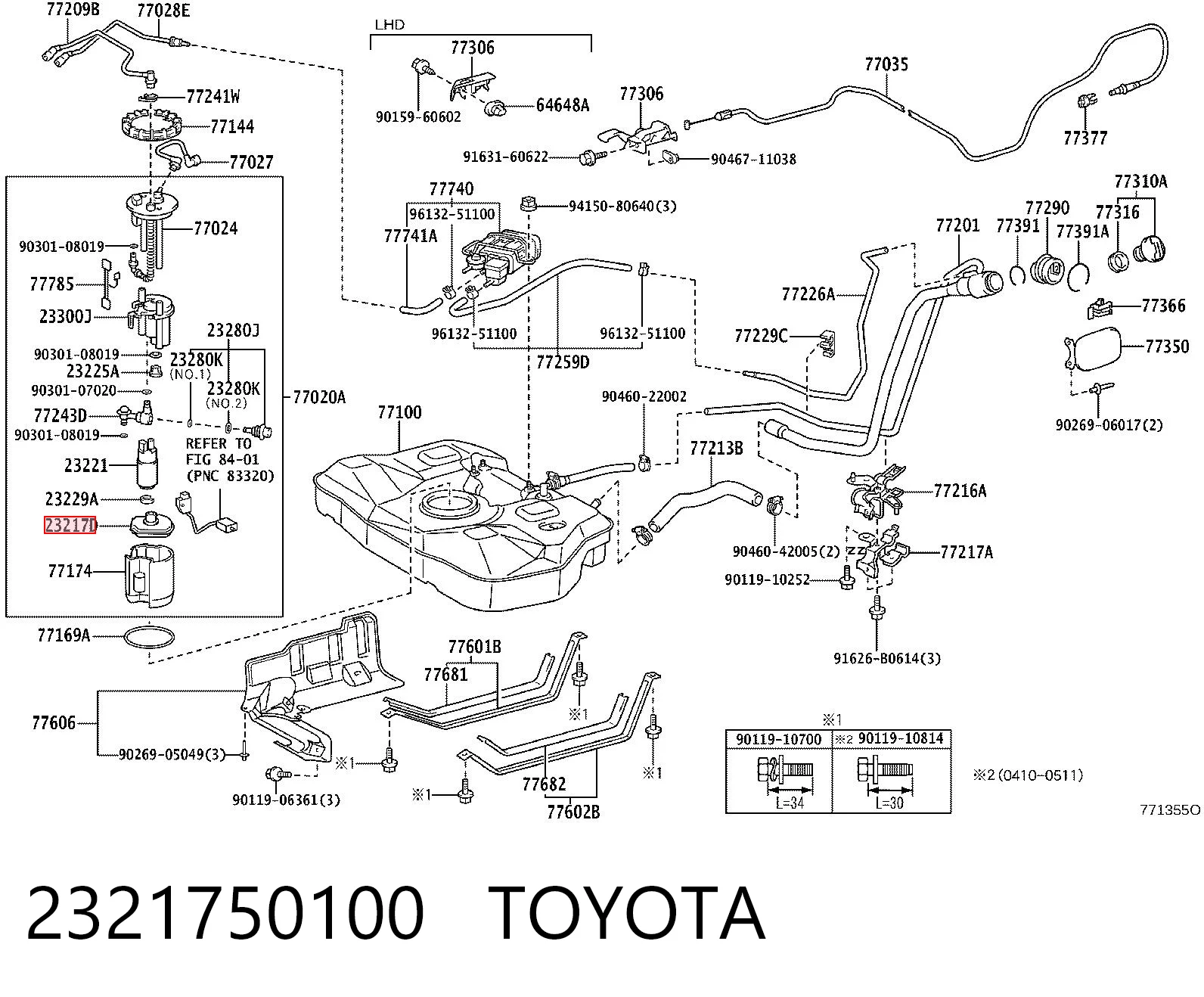 2321750100 Toyota Filtro de malha de bomba de gasolina