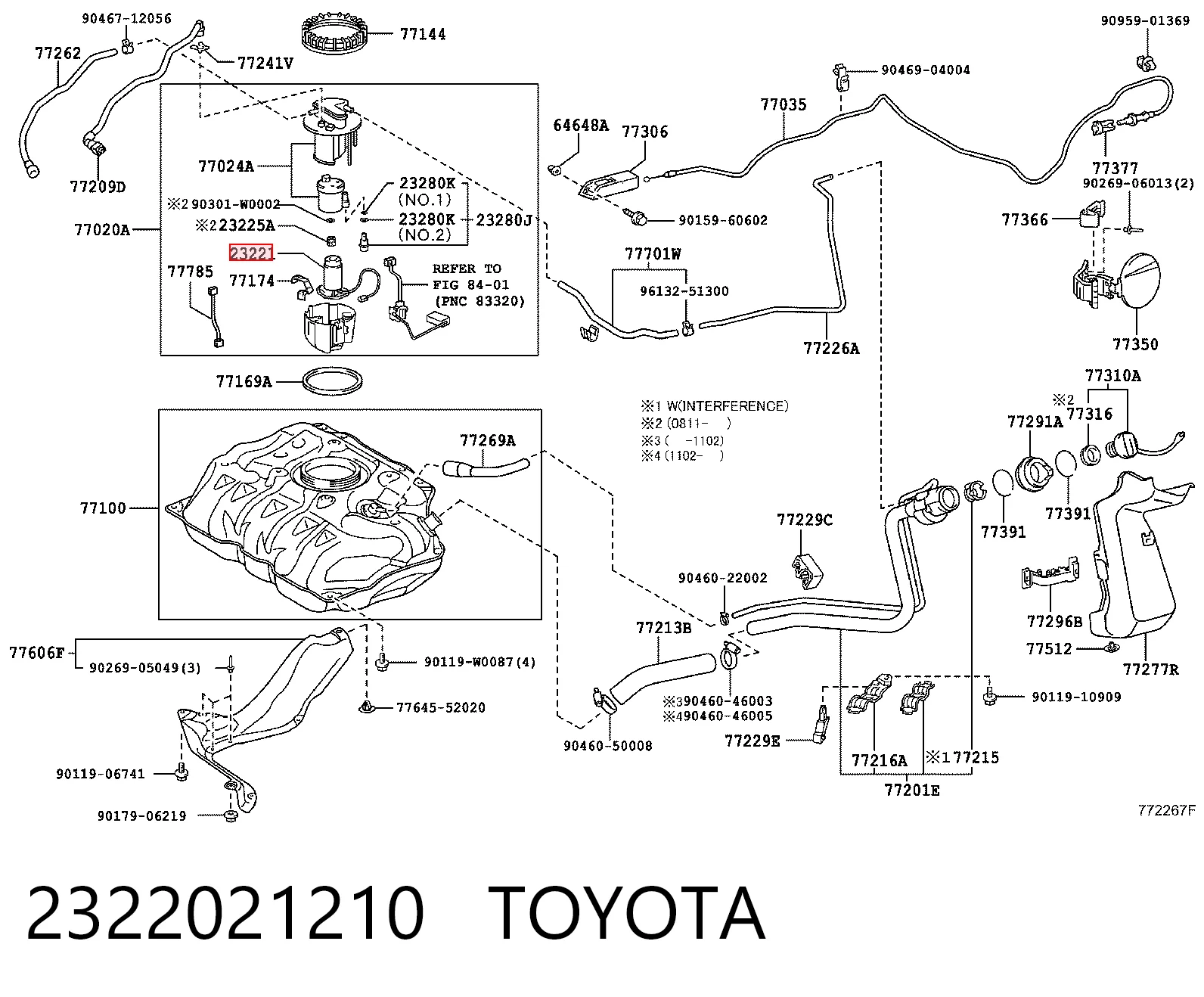 Bomba de combustível elétrica submersível Toyota 2322021210 preço, a partir de 37,56 USD