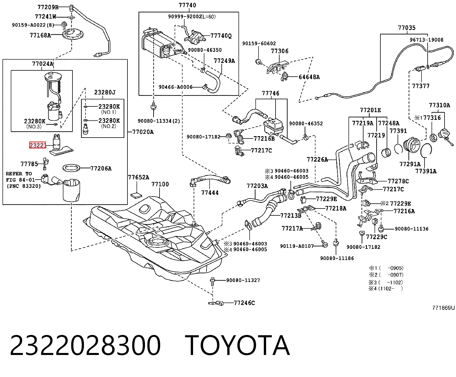 Elemento de turbina da bomba de combustível Toyota 2322028300 preço, a partir de 41,07 USD