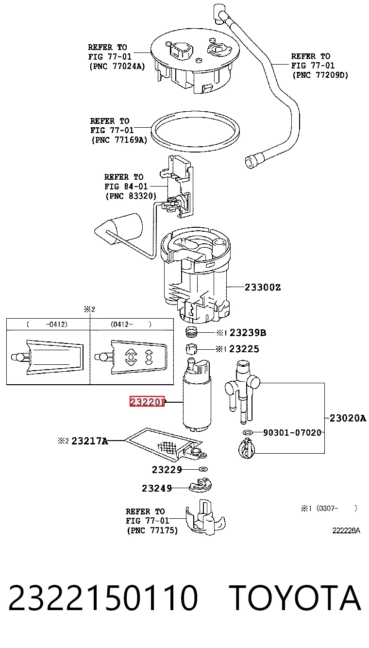  Bomba de combustível elétrica submersível Lexus LS sedan (UCF30) (2000 - 2006) 