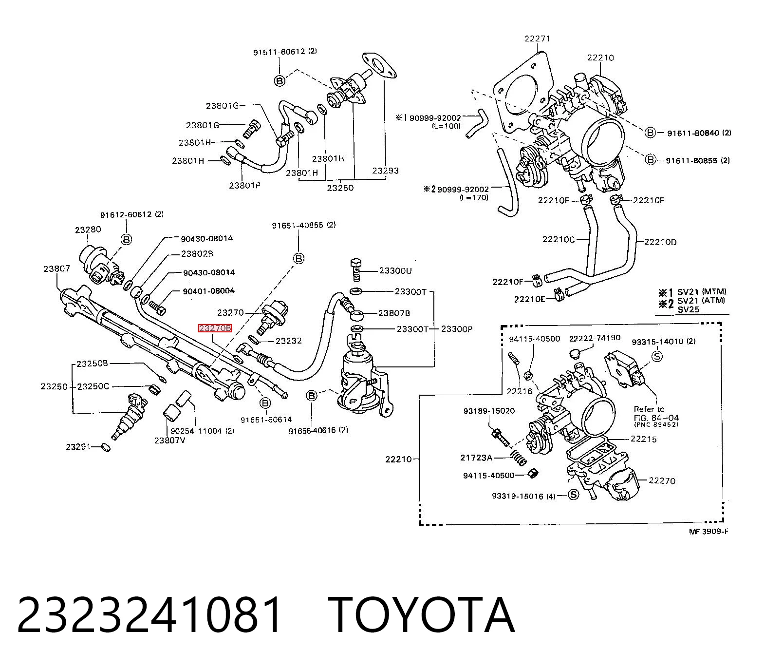 2323241081 Toyota Vedante de rolha de panela de motor