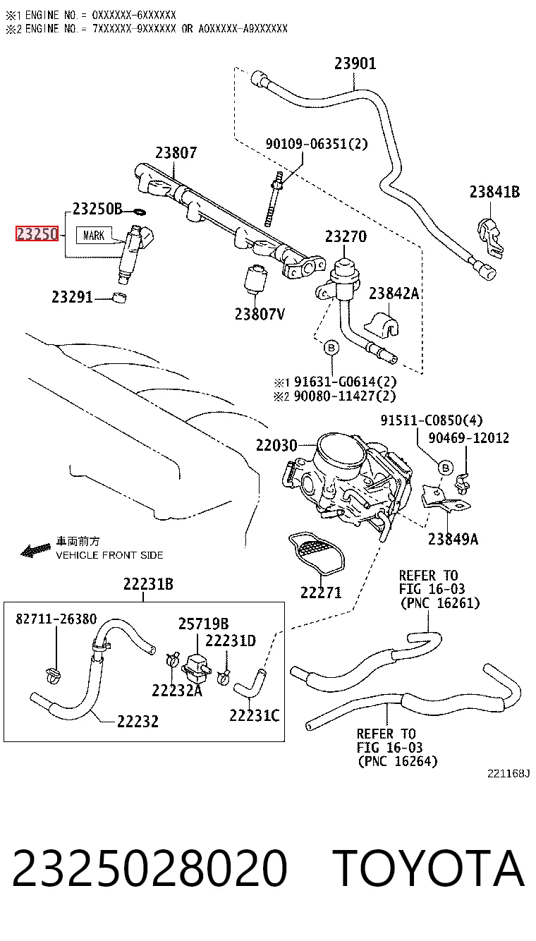 2325028020 Toyota Injetor de injeção de combustível
