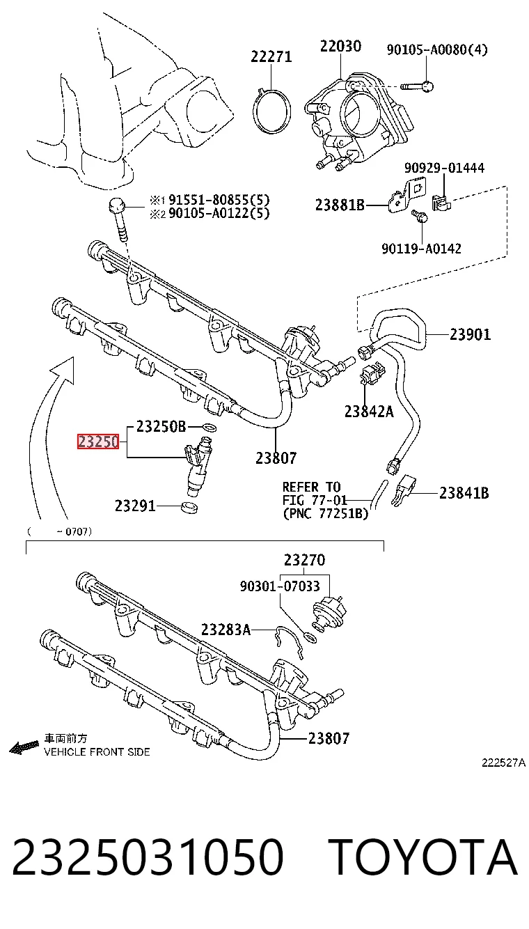 2325031050 Toyota Injetor de injeção de combustível