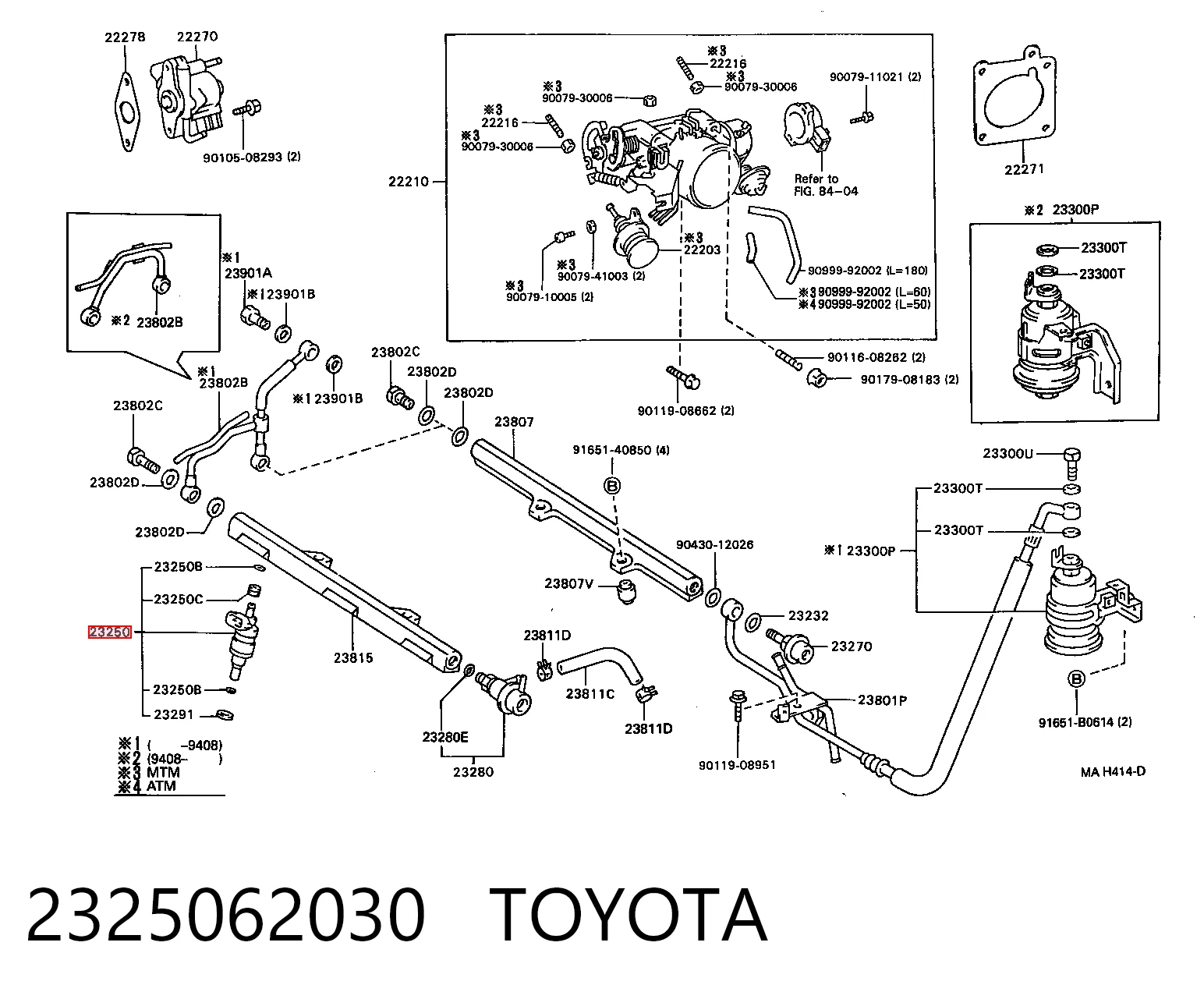 2325062030 Toyota Injetor de injeção de combustível
