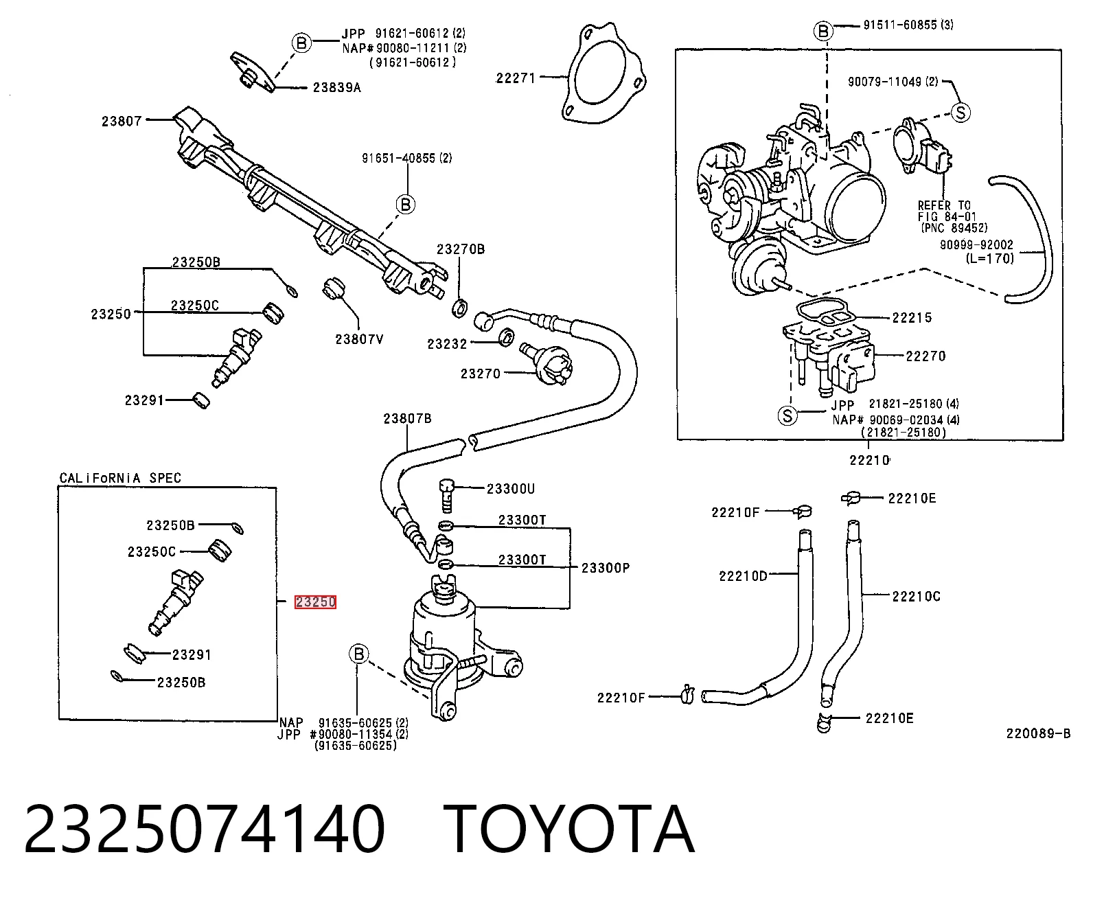 Injetor de injeção de combustível Toyota RAV4 I Cabrio SXA 10