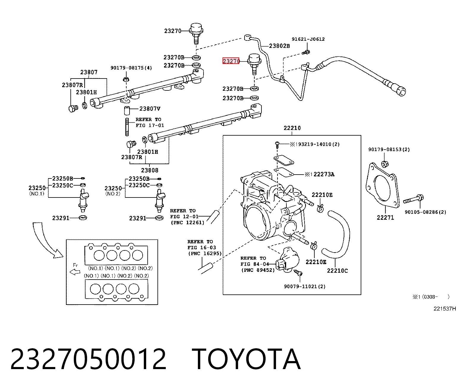 Regulador de pressão de combustível na régua de injectores Toyota Land Cruiser  J200 ao melhor preço