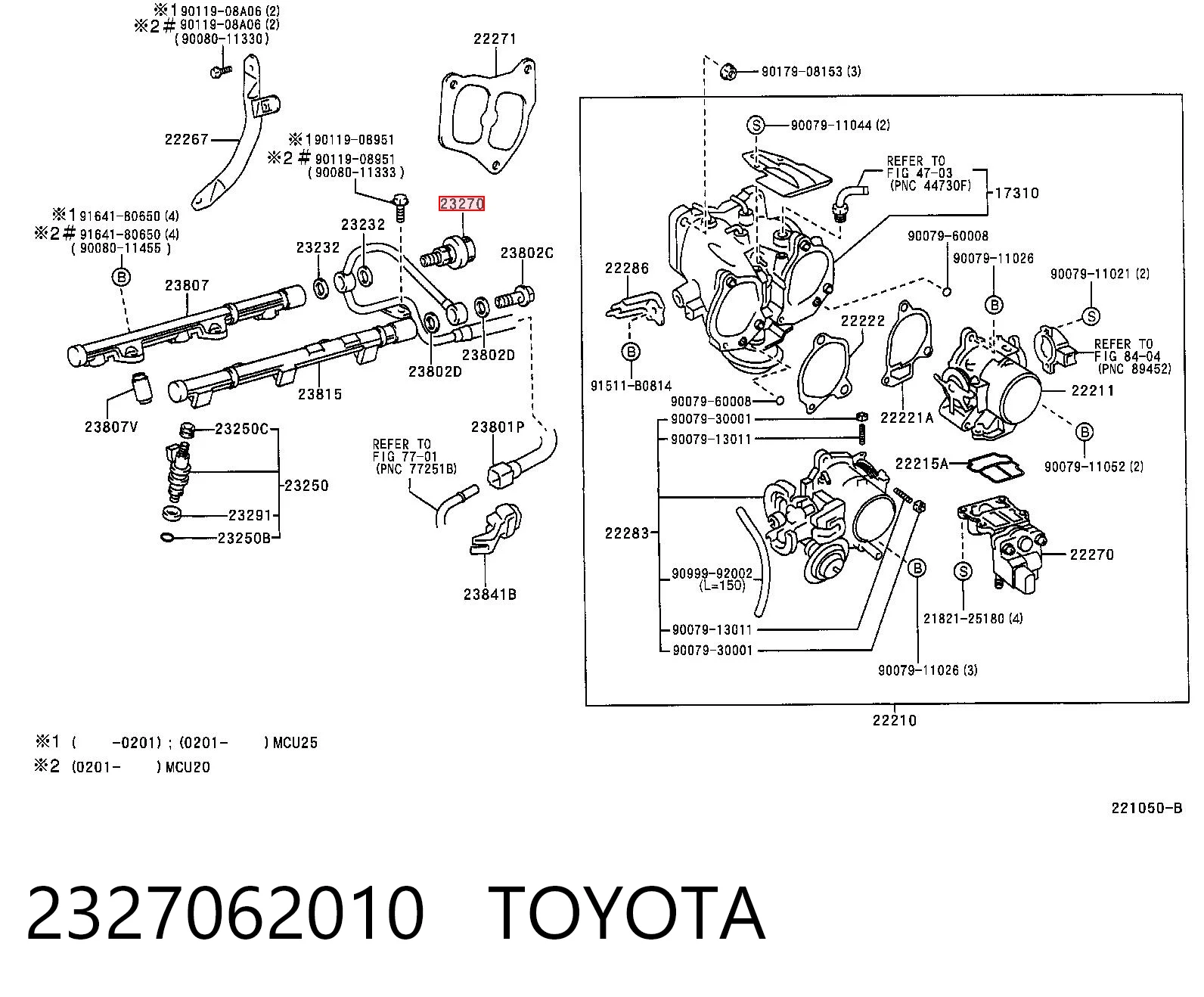 Regulador de pressão de combustível na régua de injectores para Toyota Camry II V2