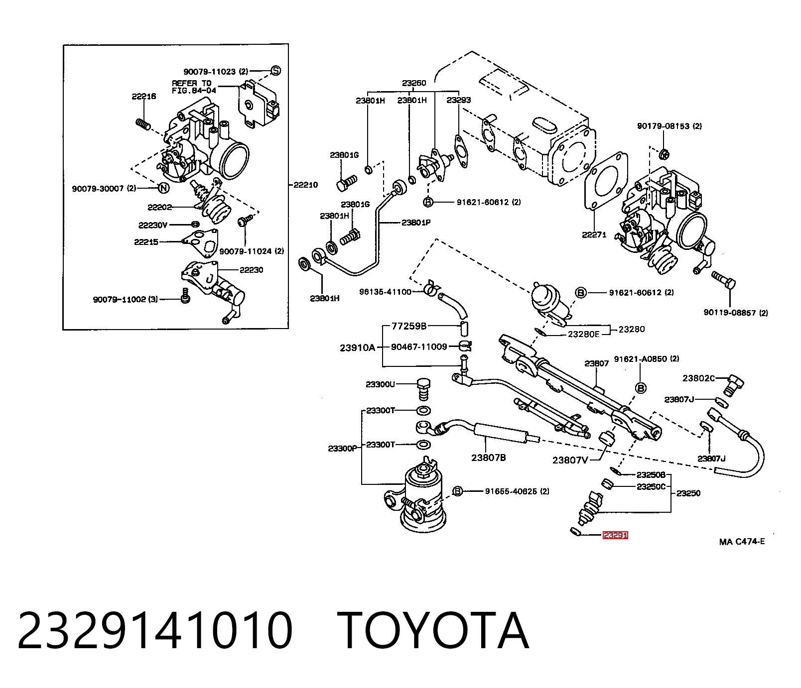 2329141010 Toyota Anel (arruela) do injetor de ajuste