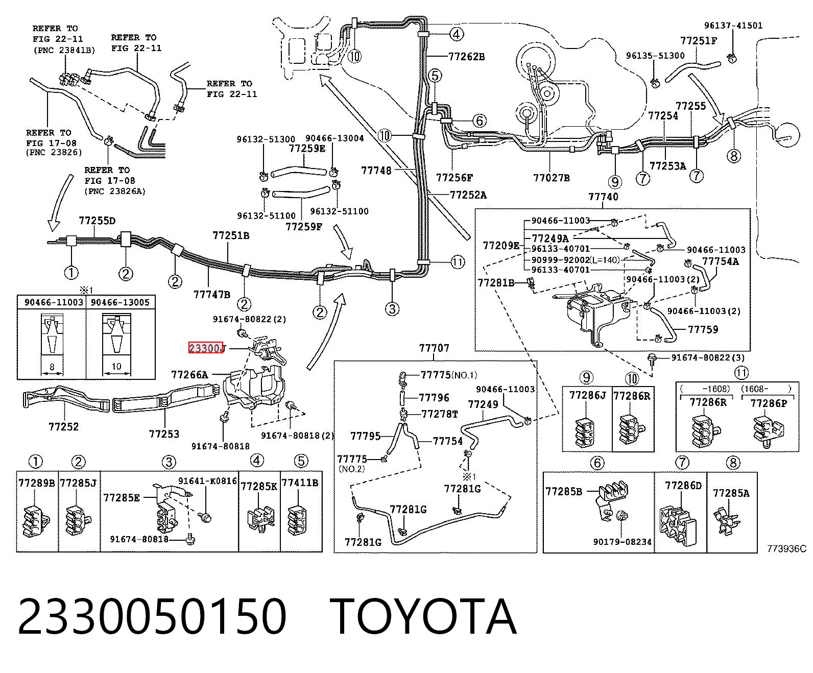 2330050150 Toyota Filtro de combustível