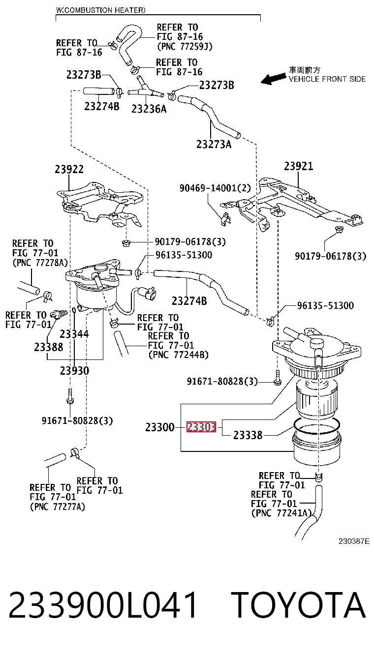 233900L041 Toyota Filtro de combustível