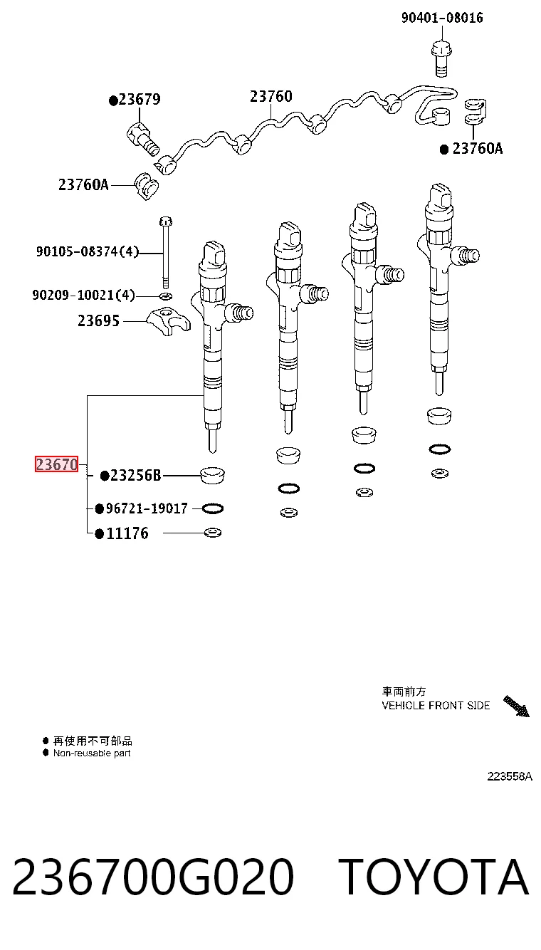 236700G020 Toyota Injetor de injeção de combustível