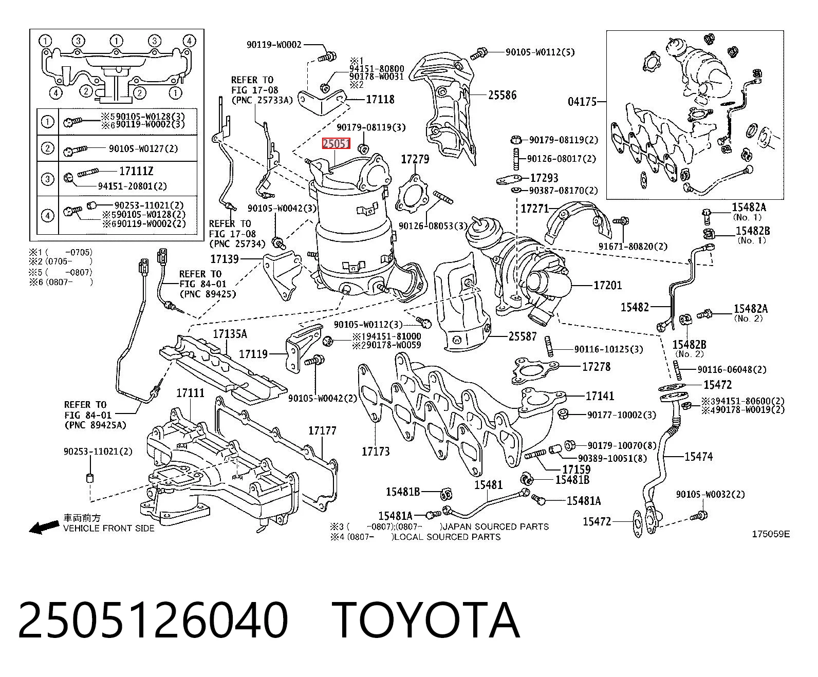 2505126040 Toyota Convertidor - catalisador