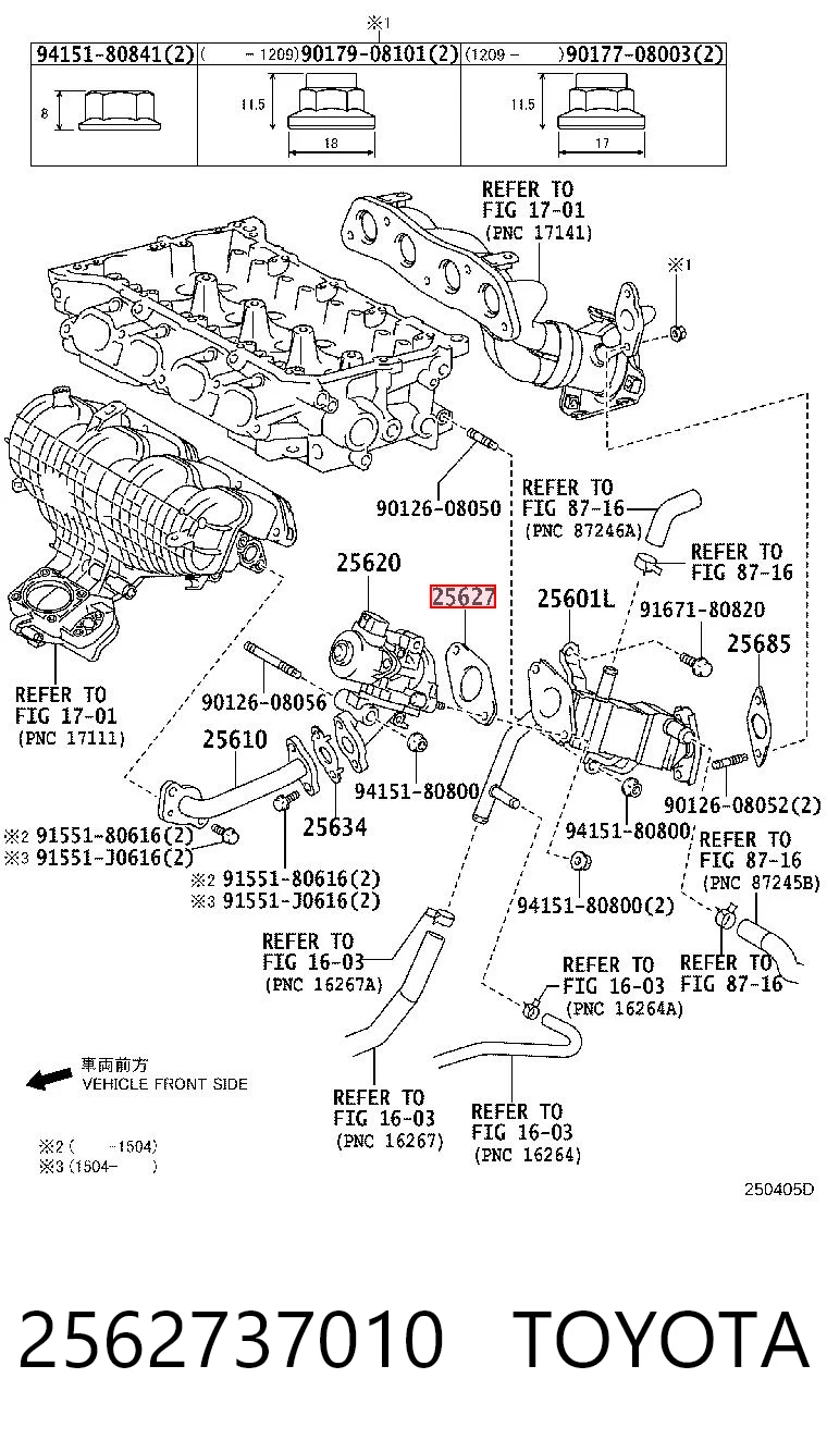 2562737010 Toyota Vedante de válvula EGR de recirculação