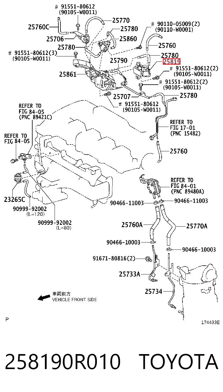 258190R010 Toyota Convertidor de pressão (solenoide) de supercompressão