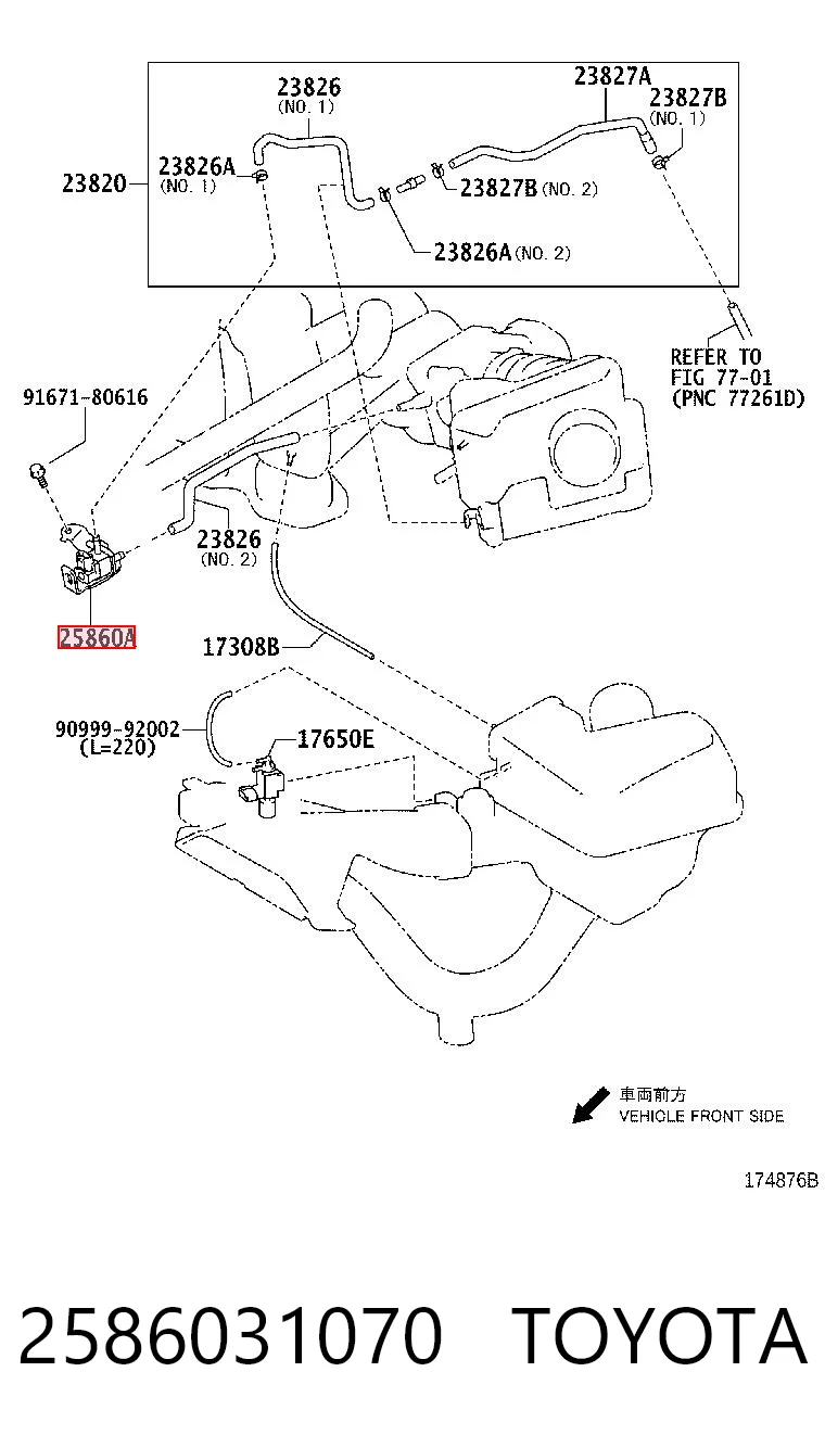 Válvula de adsorvedor dos vapores de combustível para Toyota RAV4 III A3