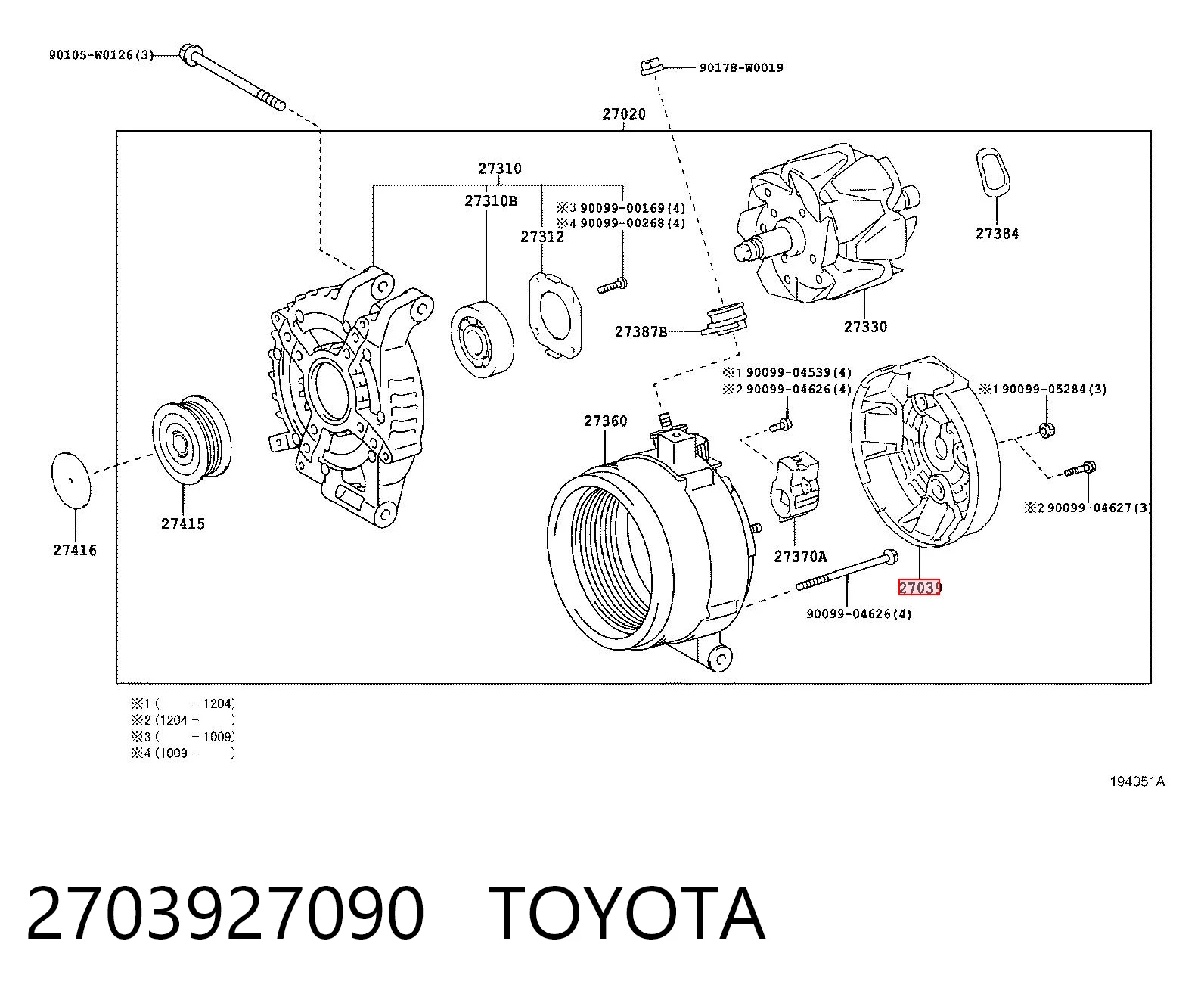 2703927090 Toyota