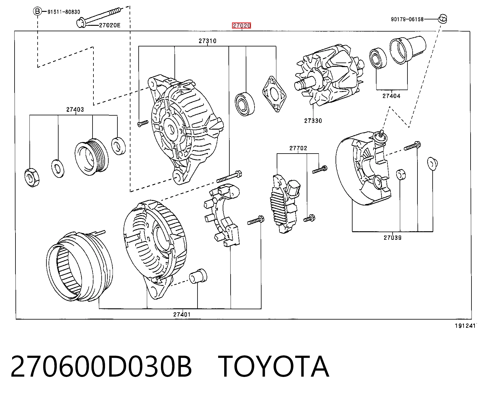 270600D030B Toyota Gerador