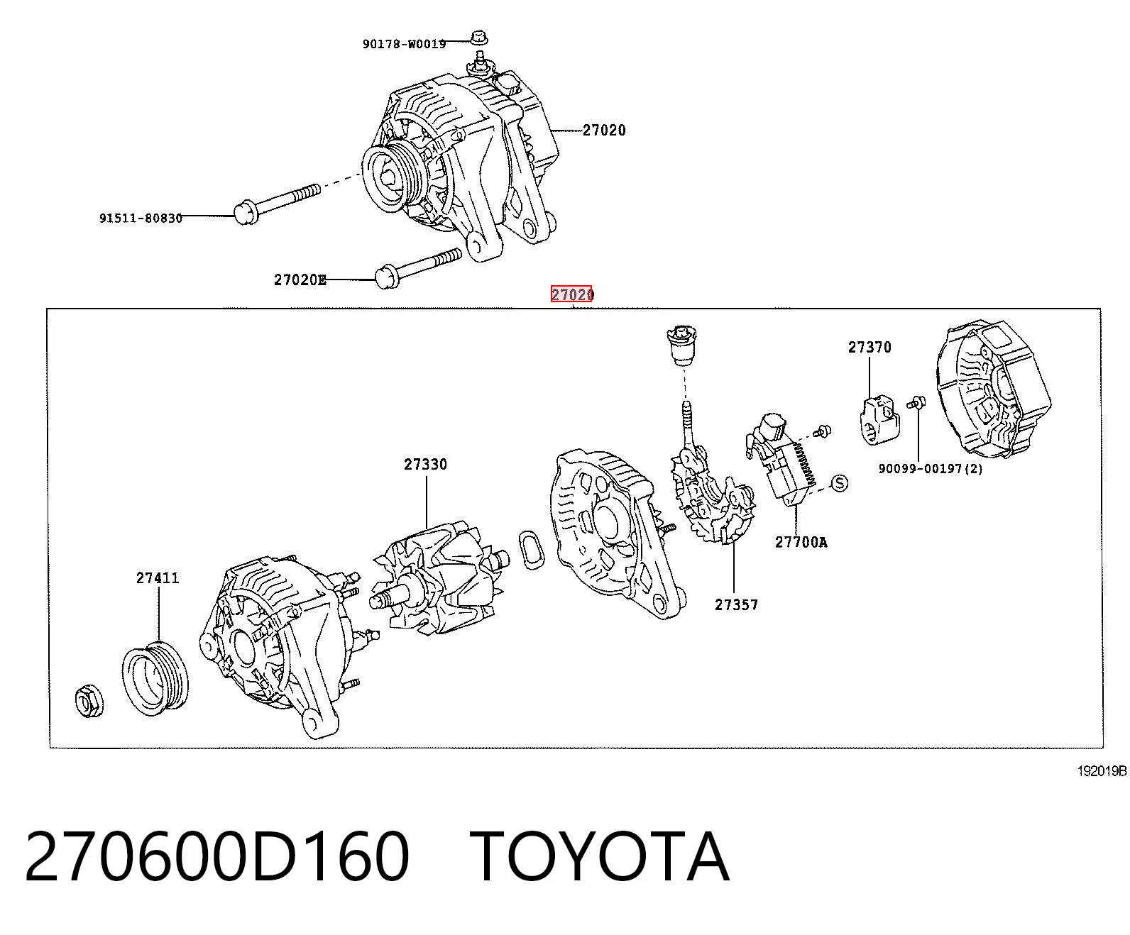 270600D160 Toyota Gerador