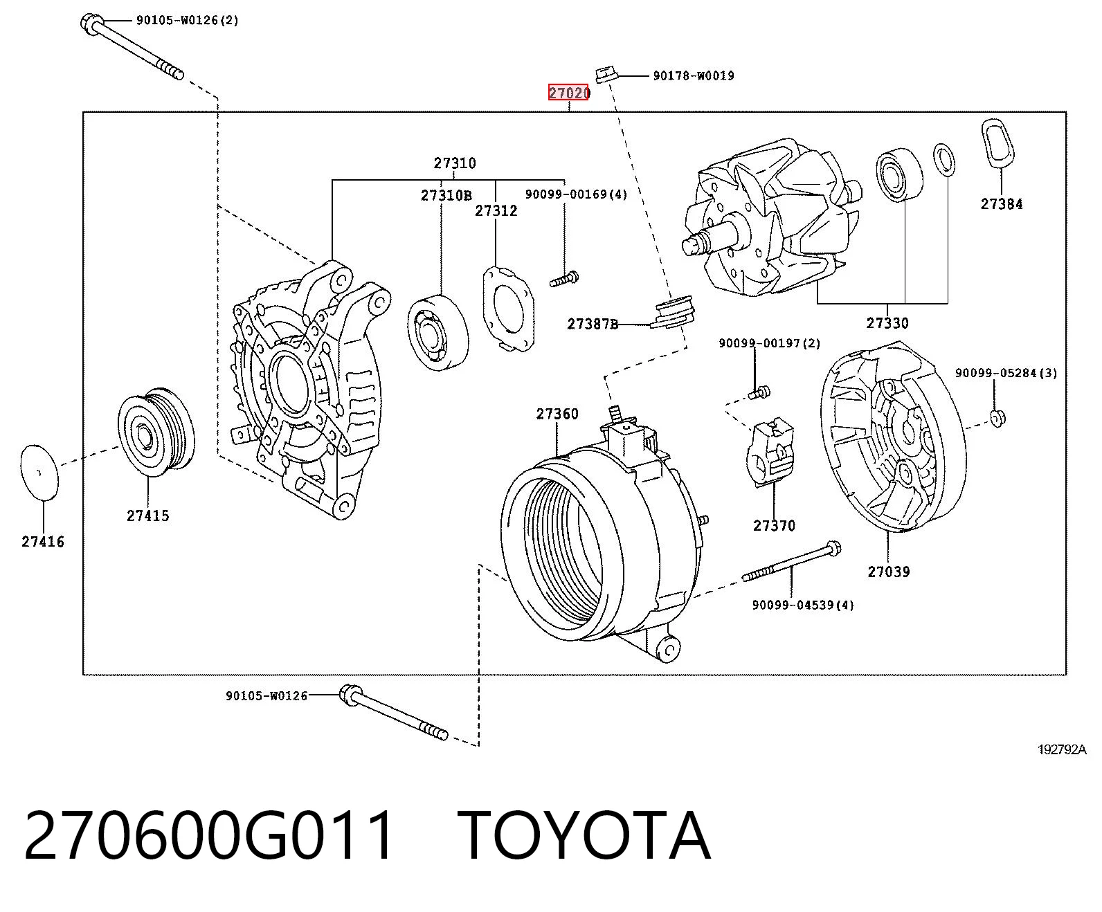 270600G011 Toyota Gerador