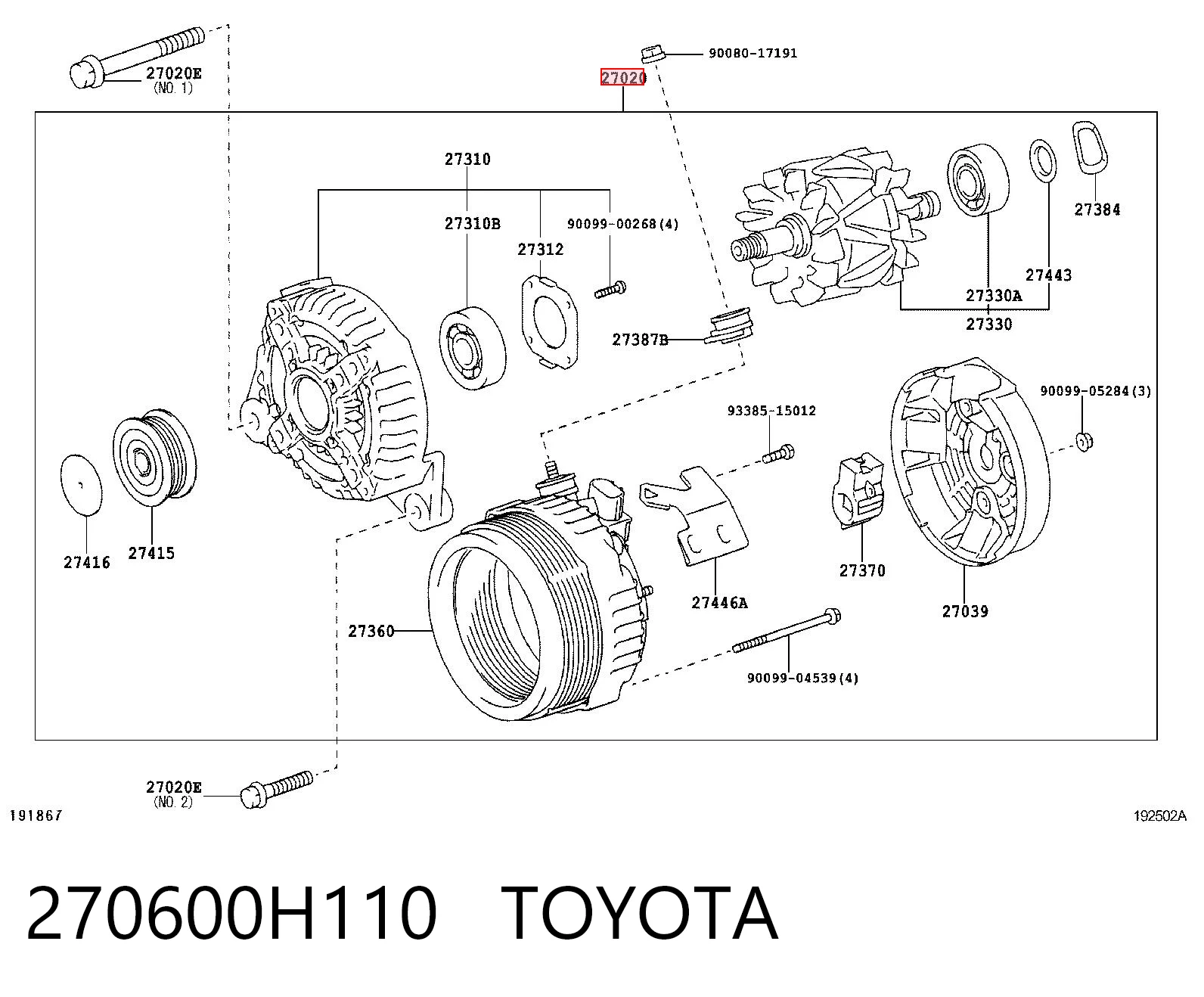 270600H110 Toyota Gerador