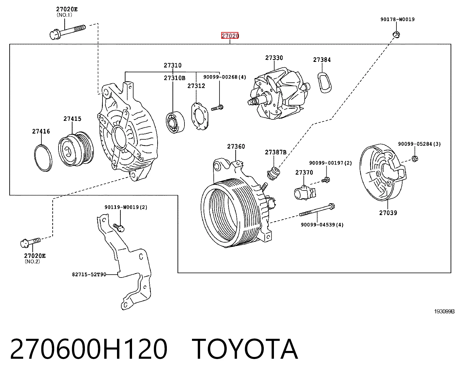 270600H120 Toyota Gerador