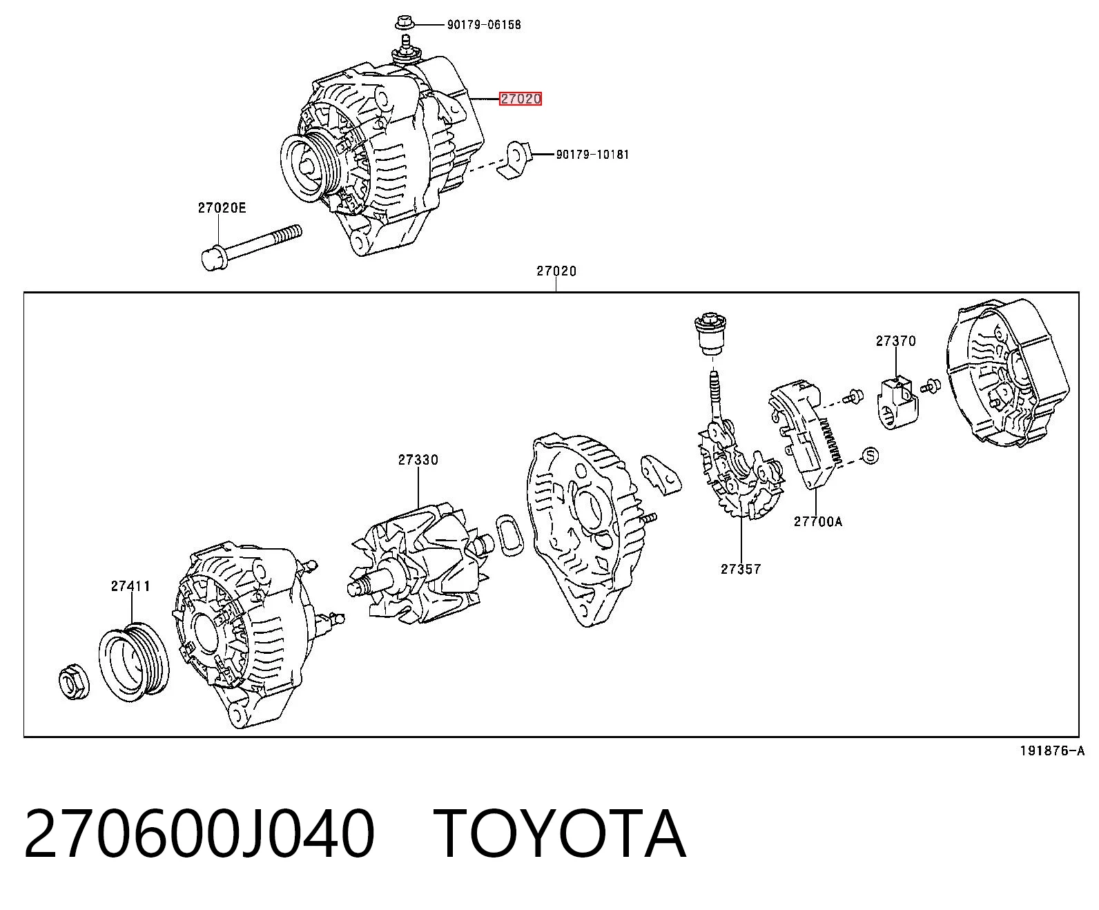 270600J040 Toyota Gerador