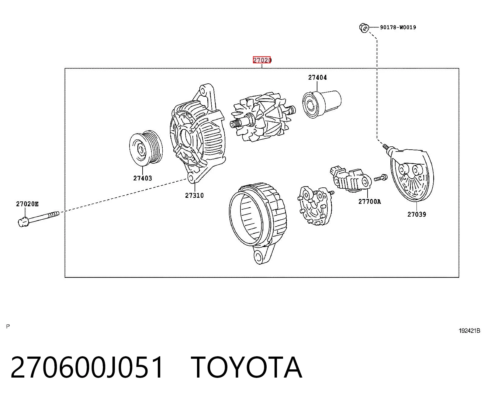 270600J051 Toyota Gerador