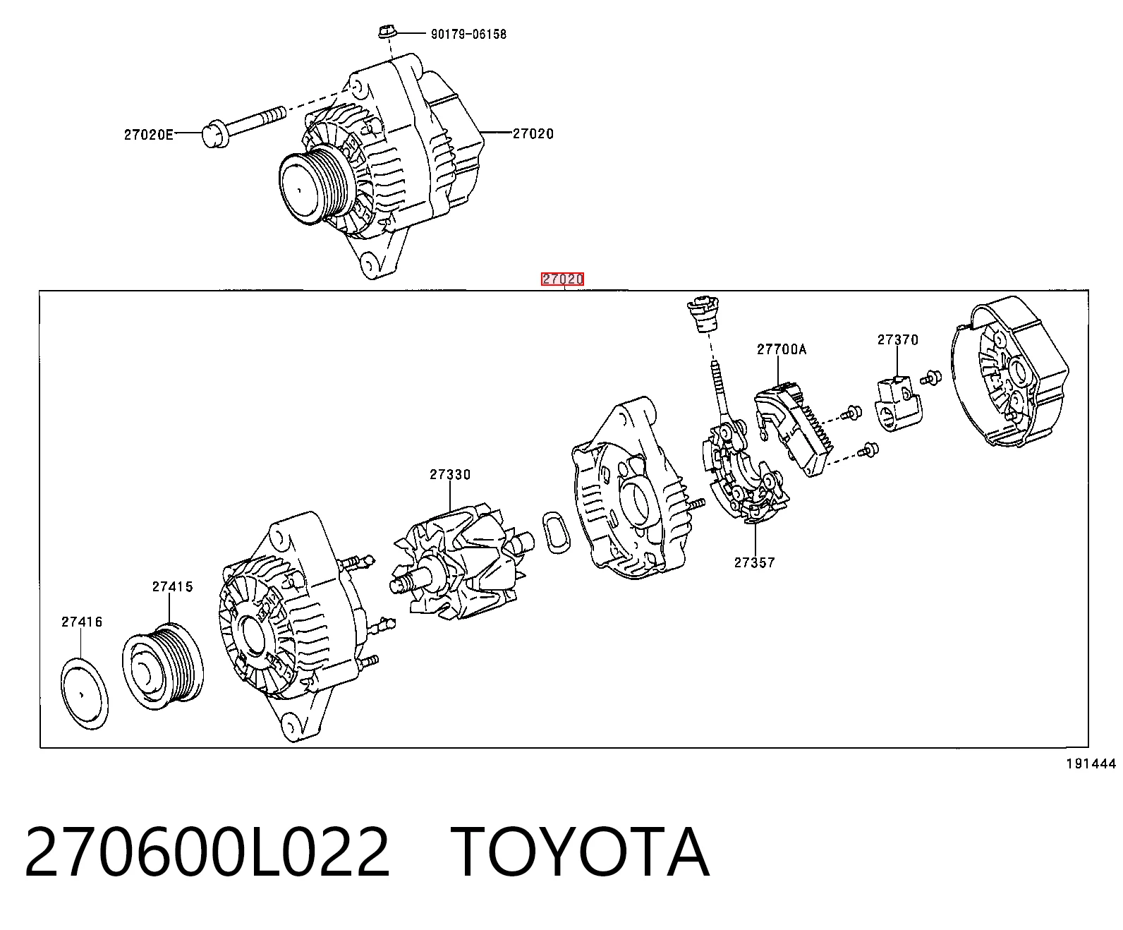 270600L022 Toyota Gerador