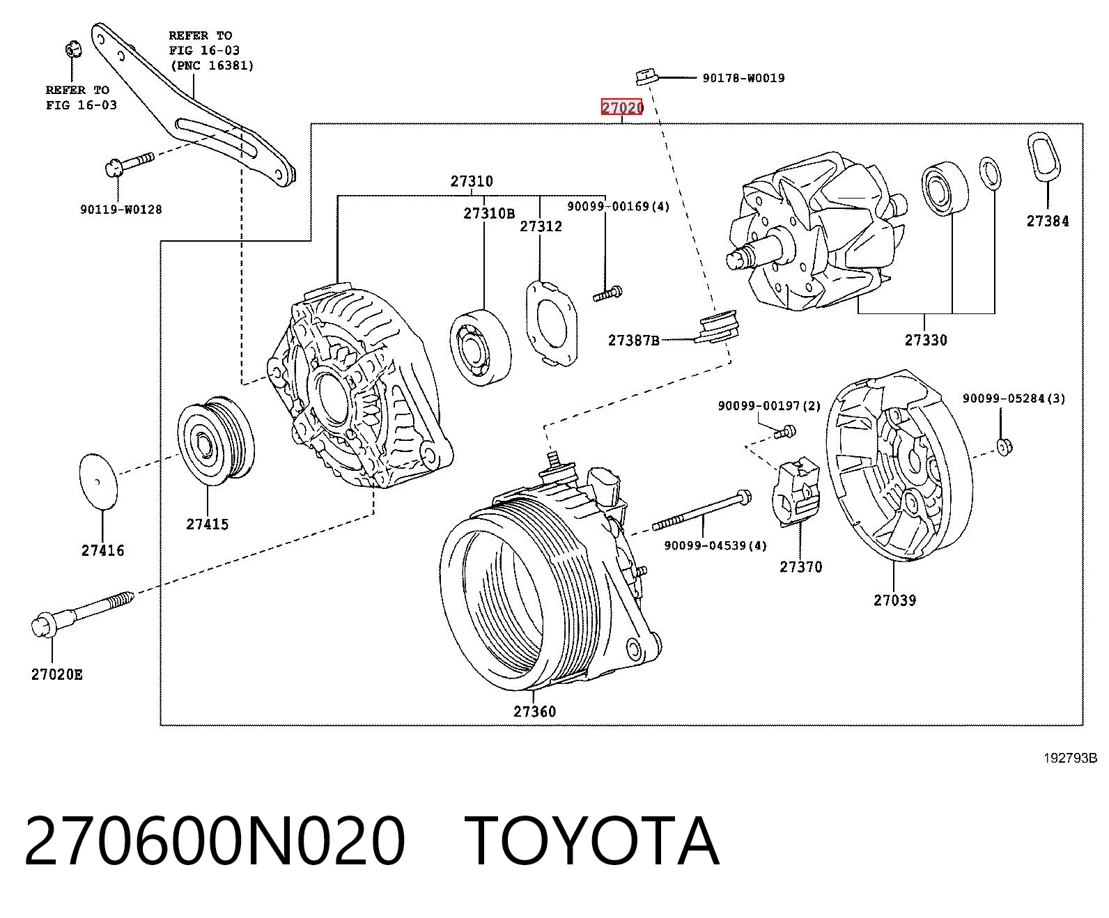 270600N020 Toyota Gerador
