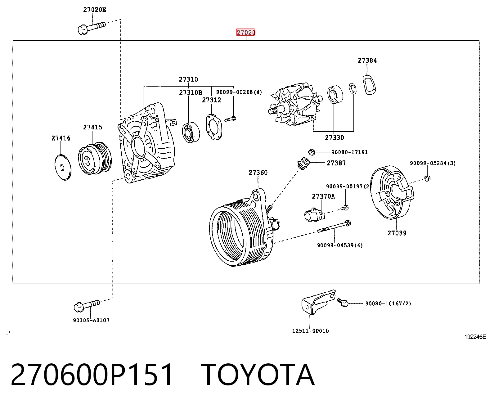270600P151 Toyota Gerador